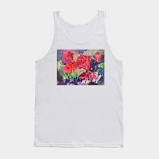 Oil contemporary painting , red flowers Tank Top